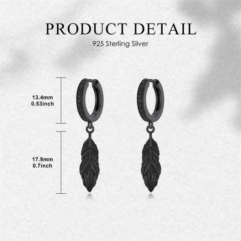 Sterling Silver Feather Arrowhead Axe Hoop Earrings