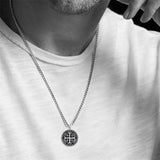 Sterling Silver Crusaders Jerusalem Cross Pendant Necklace for Men