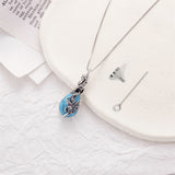 Sterling Silver Turquoise Drgonfly Butterfly Urn Necklace for Ashes