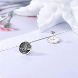 Sterling Silver Memento Mori Stud Earrings for Men