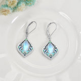 925 Sterling Silver Teardrop Bohemian Irish Celtic Drop Dangle Earrings Abalone Shell Filigree Jewelry Gifts For Women