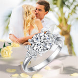 Sterling Silver Personalized Engraved Moissanite Engagement Wedding Anniversary Ring