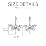 Sterling Silver Dragonfly Drop Earrings