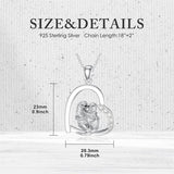 Sterling Silver Cubic Zircon Otter Pendant Necklace