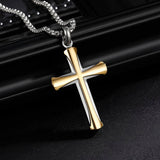 14K Gold Plated Cross Necklace for Men with Adjustable Chain Jewelry Gift for Him