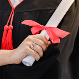 Copper Personalized Birthstone Engraved Class Ring for Her