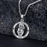Sterling Silver Crown of Thorns Jesus St Benedict St Michael Pendant Necklace