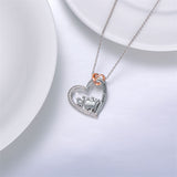 Sterling Silver Mama Bear with 1 2 3 4 5 Cubs Pendant Necklace