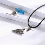 Men Cremation Necklace for Ashes  925 Sterling Silver Cross Wing Skull Keepsake Urn Pendant Ash Holder Jewelry Memorial Gift