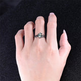 Sterling Silver 10K 14K 18K Gold Natural Leaf  Moss Agate Engagement Anniversary Couple Ring Sets