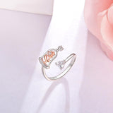 Beauty and the Beast Rose Ring Birthstone Rings for Women925  Silver Adjustable Rose Rings Jewelry Gifts for Women