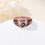 Sterling Silver Heart 10K 14K 18K Gold Personalized Photo High School College Graduation Ring