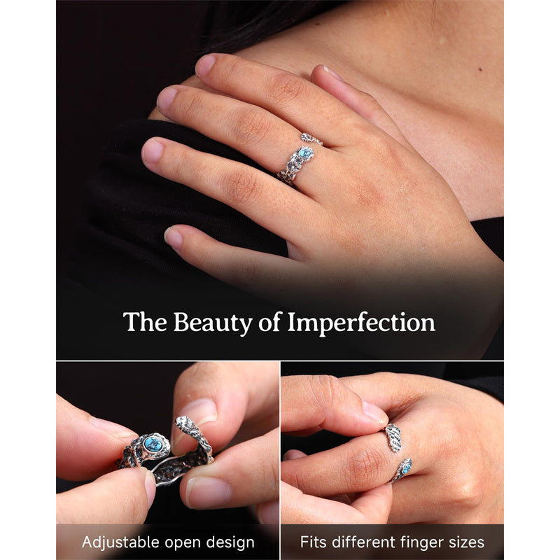 Sterling Silver Turquoise Adjustable  Rings for Women