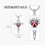 Sterling Silver Three Nail Cross Pendant Necklace