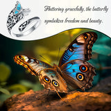 S925 Sterling Silver Turquoise Dragonfly/Butterfly/Highland Cow Spoon Ring Oxidized Wrap Ring  Gifts for Women Girls