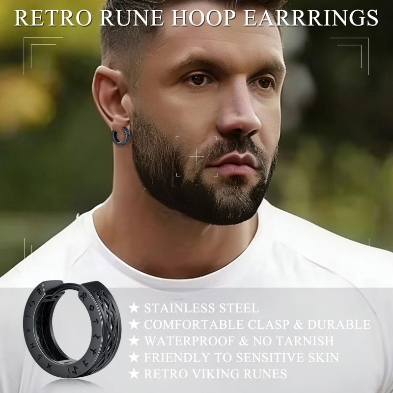 14K Gold Plated  Viking Hoop Earrings