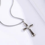 14K Gold Plated Cross Pendant Necklace Protection Jewelry Religious Gift