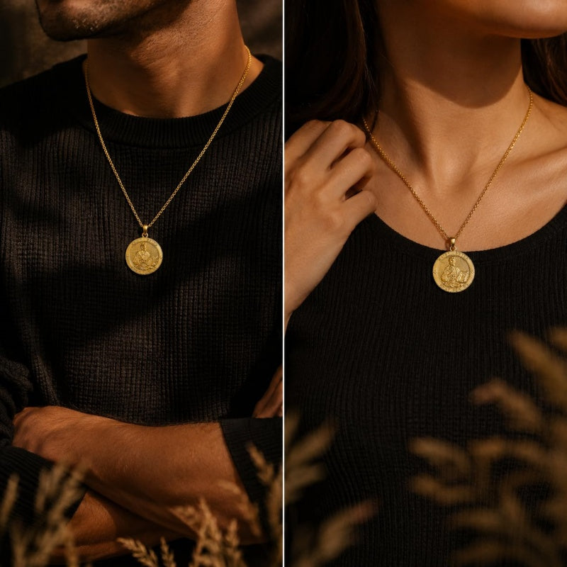 Patron Saint Medal Gold Plated Catholic Pendant Christian Religious Necklace Amulet Jewelry