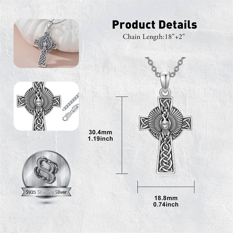 Sterling Silver Medusa Goddess Hand & Heart Ma’at Goddess Nefertiti Goddess Religious Pendant Necklace