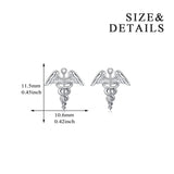 925 Sterling Silver Medical Symbol Studs Earrings Graduation Jewelry Gifts for  Nurse Doctor RN Student