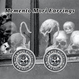 Sterling Silver Memento Mori Dangle Earrings