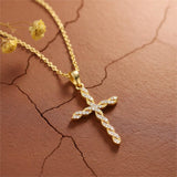 14K Gold Plated Cross Infinity  Pendant Necklace  for Women