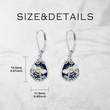 Sterling Silver Filigree Black Onyx  Bee Hummingbird Leverback Earrings