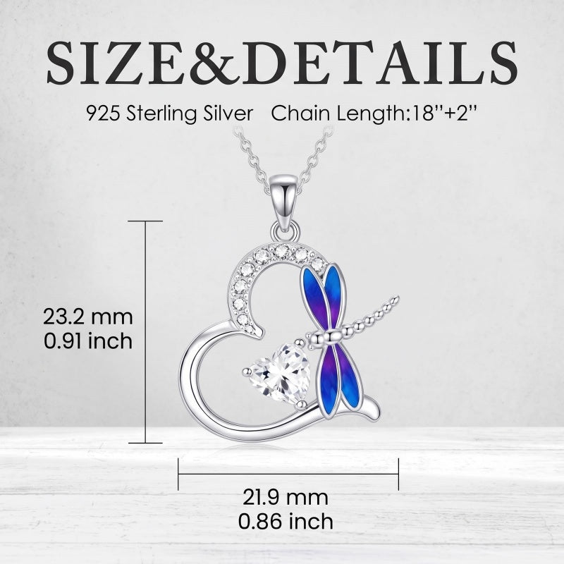 Sterling Silver Heart Bee Dragonfly Butterfly Hummingbird Sunflower Animal Pendant Necklace  Gifts for Christmas