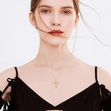 14K Gold Plated  Cross Necklace for Women Christian Jewelry  Birthday Christmas Gift