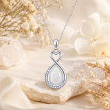 Sterling Silver Teardrop Gemstone Rose Butterfly Infinity Heart Necklace for Women