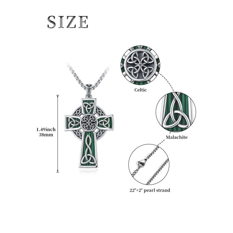 14K Gold Plated Celtic Vikin Cross Pendant Necklace Irish Jewelry Religious Protective Gift