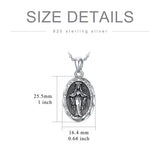 925 Sterling Silver Virgin Mary Goddess Amulet Pendant Necklace