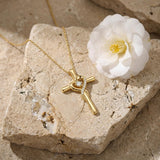 14K Gold Plated Cross Pendant Necklace for Women Faith Jewelry for Anniversary Christmas  Birthday Mother's Day