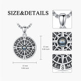 Sterling Silver Compass Pendant Necklace Graduation Jewelry Gift
