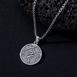 Sterling Silver Gothic Skull Memento Mori Pendant Necklace with Engraved Word