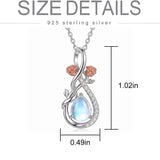 Sterling Silver Teardrop Gemstone Rose Butterfly Infinity Heart Necklace for Women