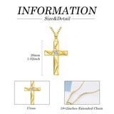 14K Gold Plated Cross Pendant Necklace Faith Jewelry Gift for Women