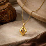 14K Gold Plated Bohemian Teardrop Pendant Necklace for Women