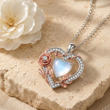 Sterling Silver Teardrop Gemstone Rose Butterfly Infinity Heart Necklace for Women