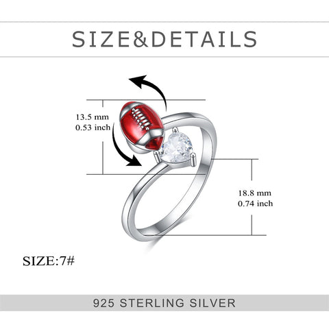 Sterling Silver Baseball Football Volleyball Spinner Ring