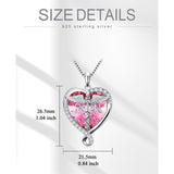 Sterling Silver Birthstone RN Medical Caduceus Pendant Necklace