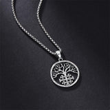 Sterling Silver Jerusalem Tree of Life Cross Religious Pendant Necklace