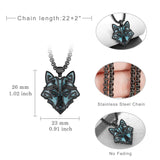 14K Gold Plated Turquoise Wolf Thor's Hammer Ankh Dragon Lion Compass Crucifix Pendant Necklace for Men