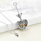 Tree of Life Urn Necklaces for Ashes Sterling Silver Abalone Shell Tree of Life Cremation Jewelry Memory Gift for Women