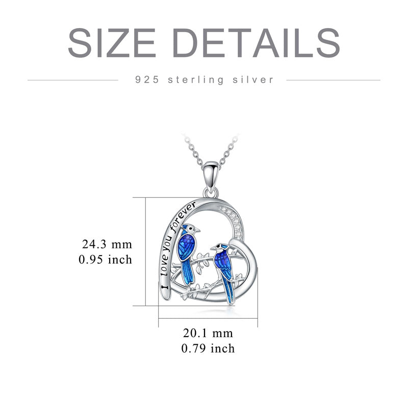 Sterling Silver Blue Jay Eagle Phoenix Owl Pendant Necklace for Women
