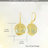 14K Gold Plated Natural Jade  Earrings for Women Good Fortune Jewelry Birthday Mother's Day Gifts