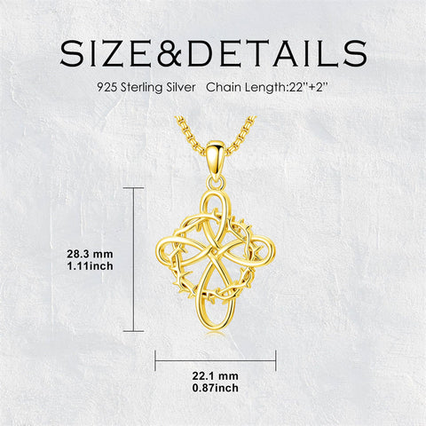 Sterling Silver Nial Cross David Pendant Necklace