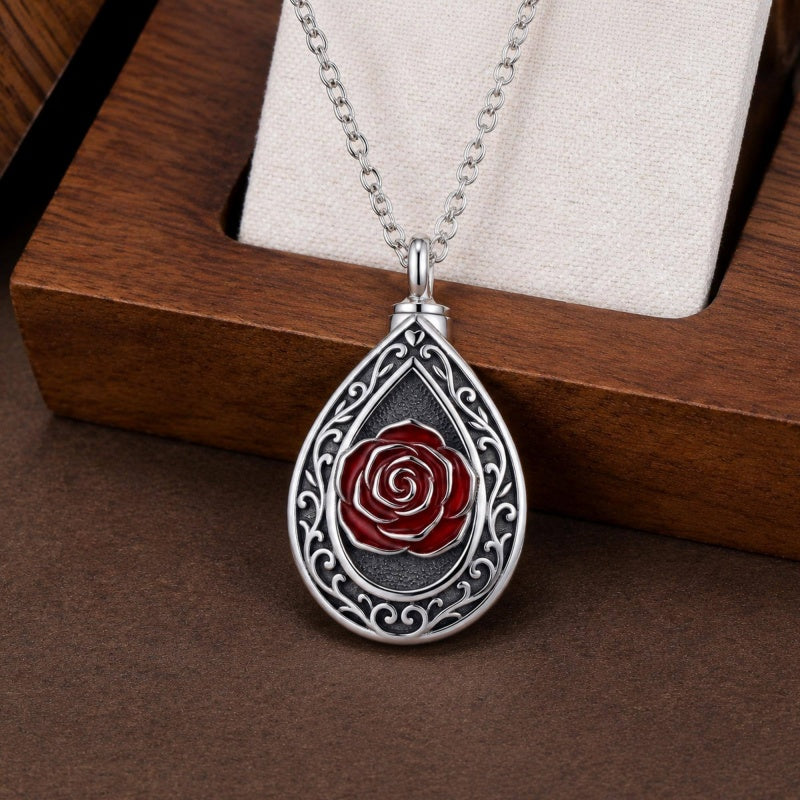 Sterling Silver Cross Hummingbird Cardinal  Rose Sunflower Urn  Necklace for Ashes Cremation Jewelry