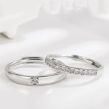 Copper Cubic Zirconia Cubic Adjustable Couple Rings