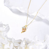 10K 14K 18K Yellow Gold Cubic Zirconia Infinity Mother Daughter Pendant Necklace for Women